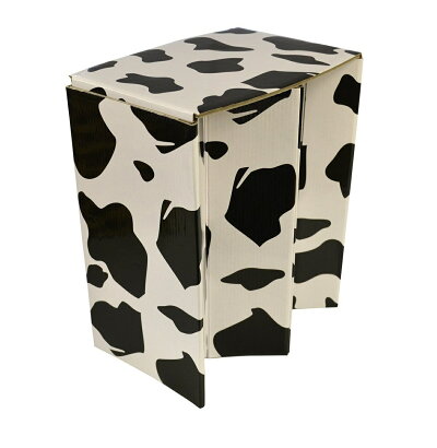 携帯紙椅子（Ｍ）SMART PAPER STOOL SPS-M02（うし柄）ピカコーポレイション アウトドア チェア　レジャー 折りたためる紙製スツール