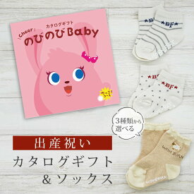 出産祝い カタログギフト のびのび Baby だっこ！コース＆ ソックス セット【新作商品 ショート 靴下 3種から選べる すべり止め付き ビセラ 日本製 国産 お祝い 男の子 女の子 赤ちゃん ベビー】