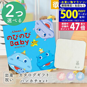 【マラソン限定クーポン配布中!】出産祝い カタログギフト のびのび Baby 2つ選べるあそぼ!コース & 今治タオル 名入れミッフィーハンカチセット 1万円 【ギフト 男の子 女の子 赤ちゃん