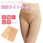 【和装ライトボトム S M L LL 3L】パンツ 和装 補正下着 ショーツ サイドサポート ボディクール 和装下着 ベージュ 肌着 ナイロン ポリウレタン 綿天竺 着物 きもの 浴衣 ゆかた 洋服 着付け お手洗い 通気性 接触冷感 締め付けない