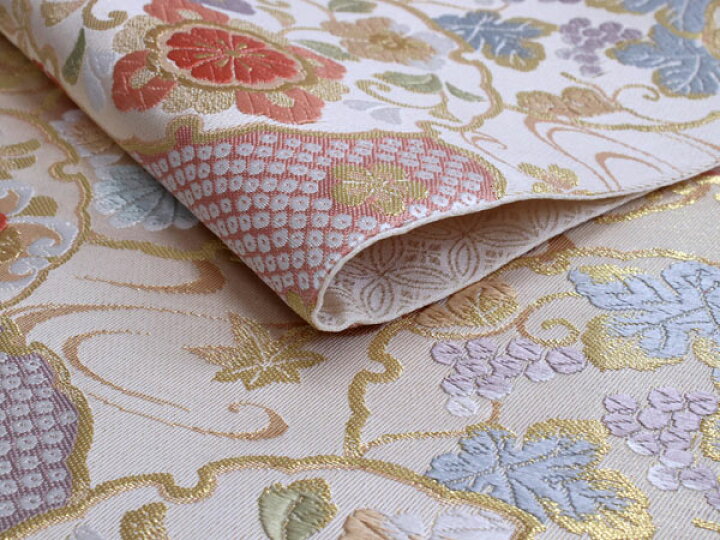 楽天市場】袋帯 単品 絹 六通柄 未使用 仕立て付き 洒落 六通 西陣織  