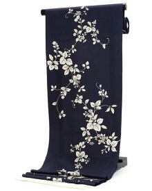 着物 反物 正絹 丹後ちりめん フルオーダー 仕立て付き 濃紺地唐草 小紋 着物 和装 和服 単品 女性 レディース 送料無料 hbチト