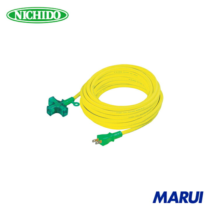 楽天市場】日動工業 NICHIDO 延長コード 十字型トリプルランプ付 100V 