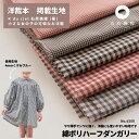 生地 布 やや薄手 綿ポリ ギンガム チェック 速乾 ベージュ×色糸の暖かみのあるカラー 水通し不要でシワに強い 初心者さんでも縫いやすい 110cm幅 50cm単位オーダーカット 品番d-100 【商用利用可】 ブラウス/ワンピースに最適！大人服〜子供服まで 生地のマルイシ