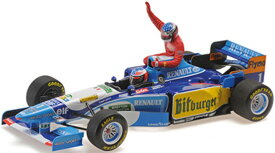 予約　【2024年6月発売】MINICHAMPS 1/18スケール　ダイキャストモデルベネトン ルノー B195 ミハエル・シューマッハ カナダGP 1995 　ライドオン ジャン・アレジ フィギュア付