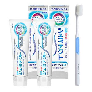 シュミテクト コンプリートワンEXプレミアム ナチュラルミント 医薬部外品歯磨き粉 知覚過敏ケア 高濃度フッ素配合1450ppm 2本 + 歯ブラシ付き