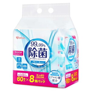 �A�C���X�I�[���}(IRIS OHYAMA) ���ۂ��ł���E�F�b�g�e�B�b�V�� �A���R�[���^�C�v 480��(60����×8) WTS-60A8P