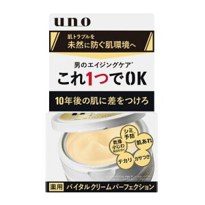 UNO(ウーノ) バイタルクリームパーフェクション医薬部外品 オールインワン 90g 保湿 エイジングケア シミ シワ 予防 メンズ スキンケア 化粧水 乳液 乾燥