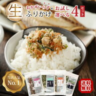 生ふりかけ お試し 4種類 【クール便送料無料】 ふりかけ ギフト 梅ちりめん 菜めし 焼たらこちりめん 鮭…