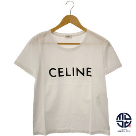 CELINE セリーヌ ロゴ Tシャツ 白 ホワイト 2X314916G ブランド アパレル レディース Lサイズ 服 【中古】
