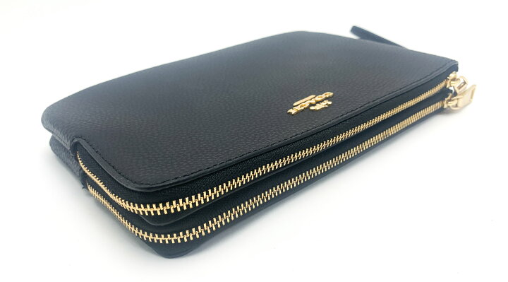 楽天市場】COACH コーチ Wジップ ダブルジップ ポーチ 黒 ブラック 