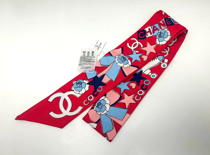 楽天市場】CHANEL シャネル ヘアバンド シルク ツイル ピンク CCマーク 