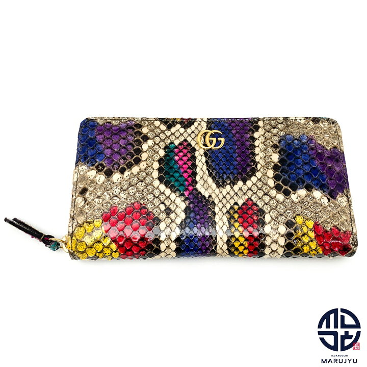 楽天市場】GUCCI グッチ カラフル GGマーモント パイソン 蛇革 レザー  