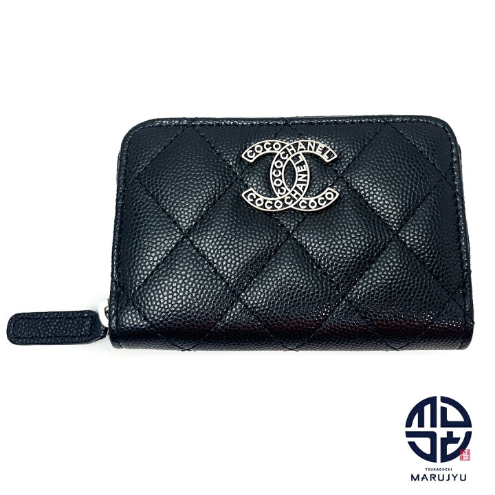 楽天市場】CHANEL シャネル ココ金具 CCマーク キャビアスキン 黒 