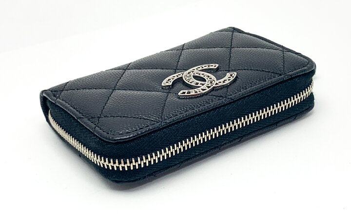楽天市場】CHANEL シャネル ココ金具 CCマーク キャビアスキン 黒  
