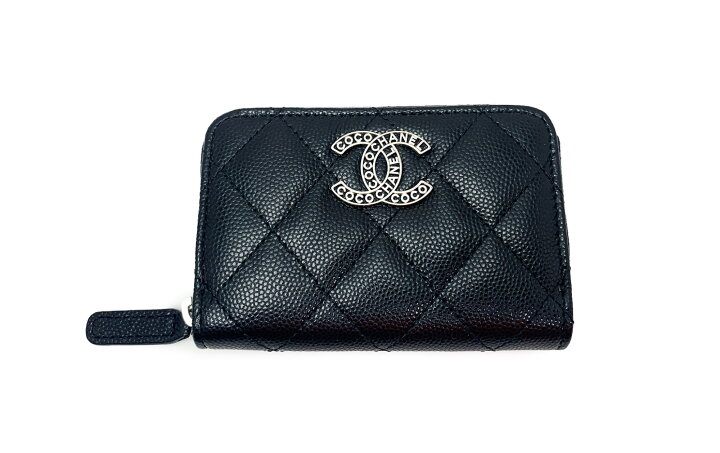 楽天市場】CHANEL シャネル ココ金具 CCマーク キャビアスキン 黒 