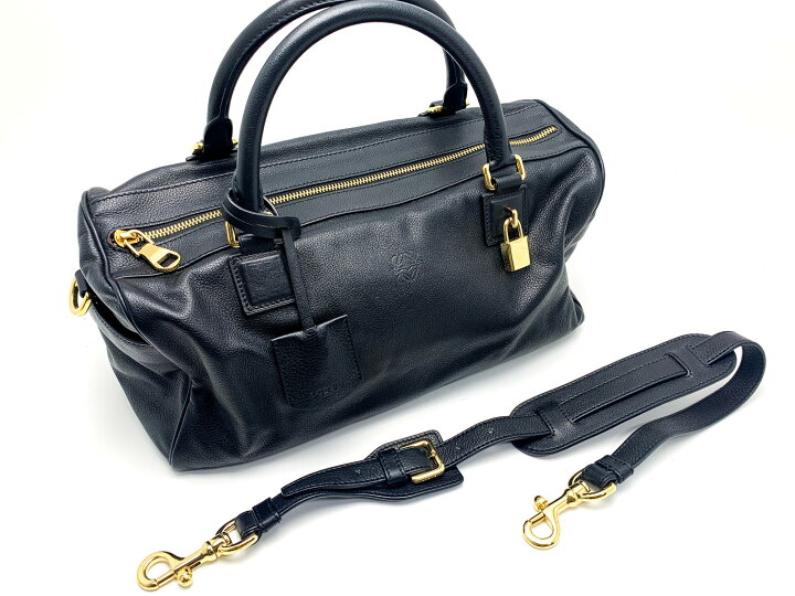 楽天市場】LOEWE ロエベ 黒 ブラック アナグラム アメ ボストン型 2WAY 