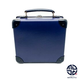 GLOBE TROTTER グローブトロッター ネイビー 9インチMINI UTILITY CASE ミニユーティリティケース スーツケース風 トランク風 ハンドバッグ 鞄 カバン 【中古】