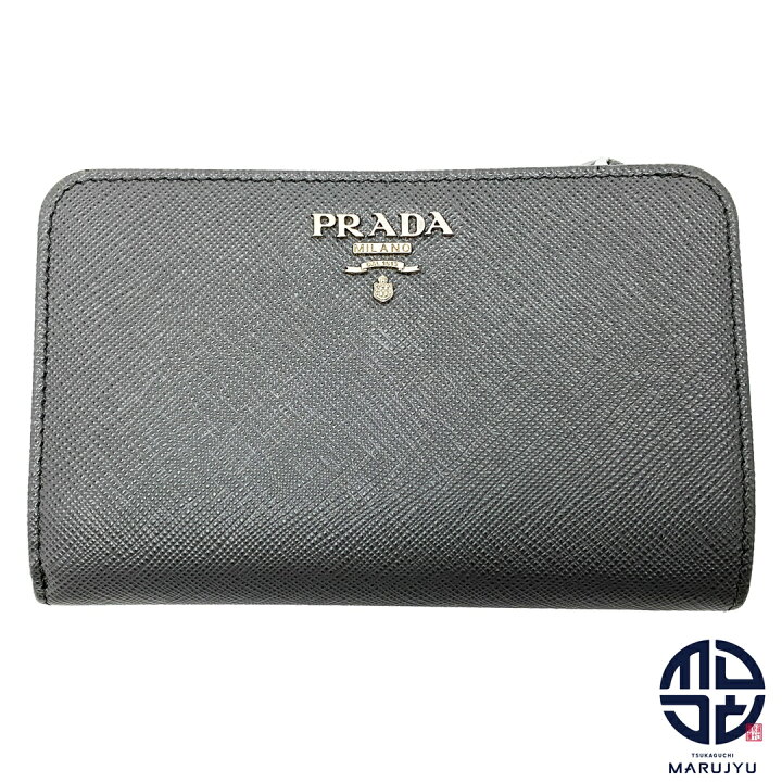 楽天市場】PRADA プラダ サフィアーノ グレー ピンク バイカラー 二  