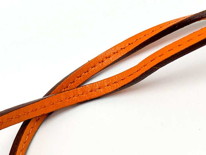 楽天市場】HERMES エルメス オレンジ ラニエール レザー ネックレス 
