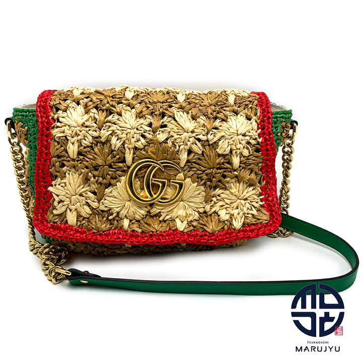 楽天市場】GUCCI グッチ 574433 GGマーモント ラフィア チェーン 