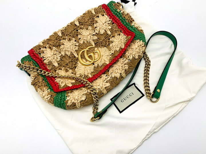 楽天市場】GUCCI グッチ 574433 GGマーモント ラフィア チェーン  
