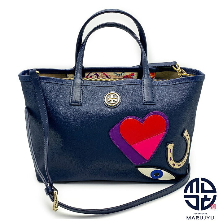楽天市場】TORY BURCH トリーバーチ ネイビー ワッペン ポーチ付き 