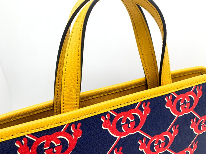 楽天市場】GUCCI グッチ 605614 ネイビー×イエロー×レッド 黄 赤  