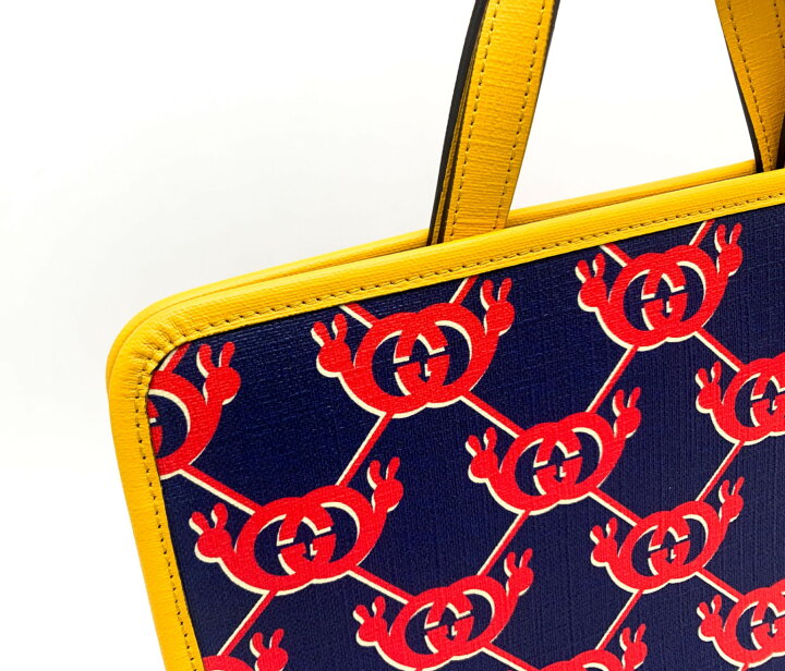 楽天市場】GUCCI グッチ 605614 ネイビー×イエロー×レッド 黄 赤  