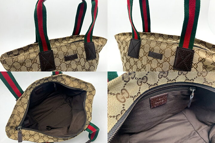楽天市場】GUCCI グッチ GGキャンバス シェリーライン 舟形 ミニトート  