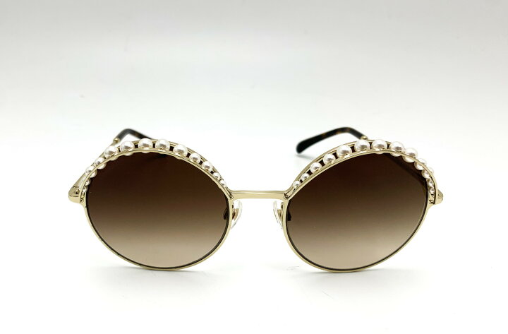 楽天市場】CHANEL シャネル 4234-H フェイクパール ラウンド ブラウン  