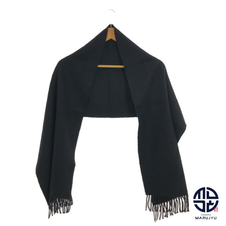 楽天市場】HERMES エルメス カシミヤ カシミア 黒 ブラック マフラー  