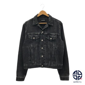 BALENCIAGA バレンシアガ 556852 ブラック デニム ダメージ加工 ジャケット Gジャン アパレル メンズ 服 サイズ48 【中古】