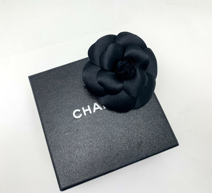 楽天市場】CHANEL シャネル 花モチーフ カメリア 黒 ブラック 