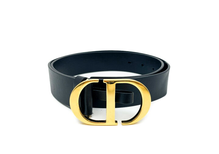 楽天市場】DIOR ディオール 黒 ブラック CDバックル ゴールドカラー  