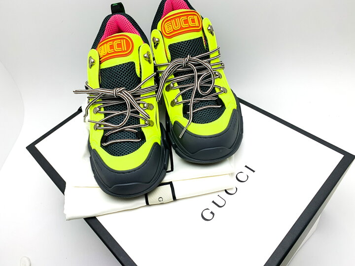 楽天市場】GUCCI グッチ イエロー系 蛍光 黄色 フラッシュトレック 