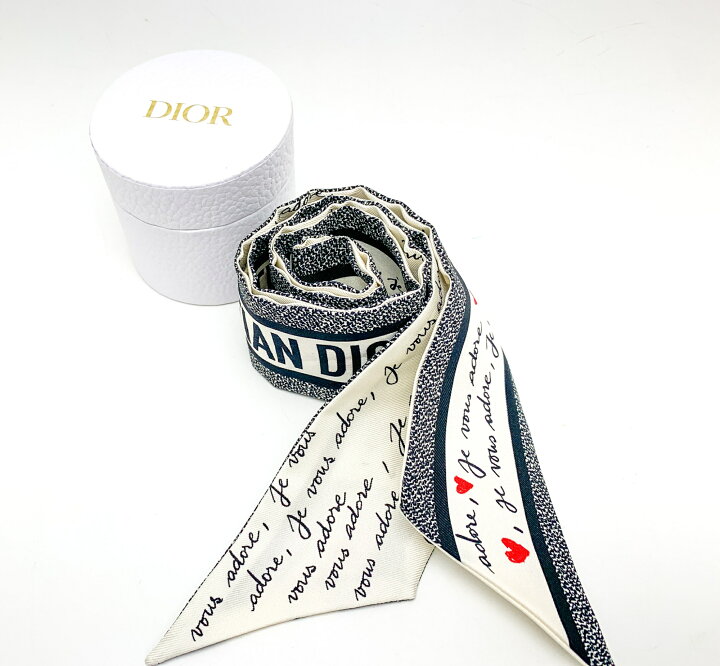 楽天市場】DIOR ディオール シルク ブランドロゴ ハート ホワイト系 白 