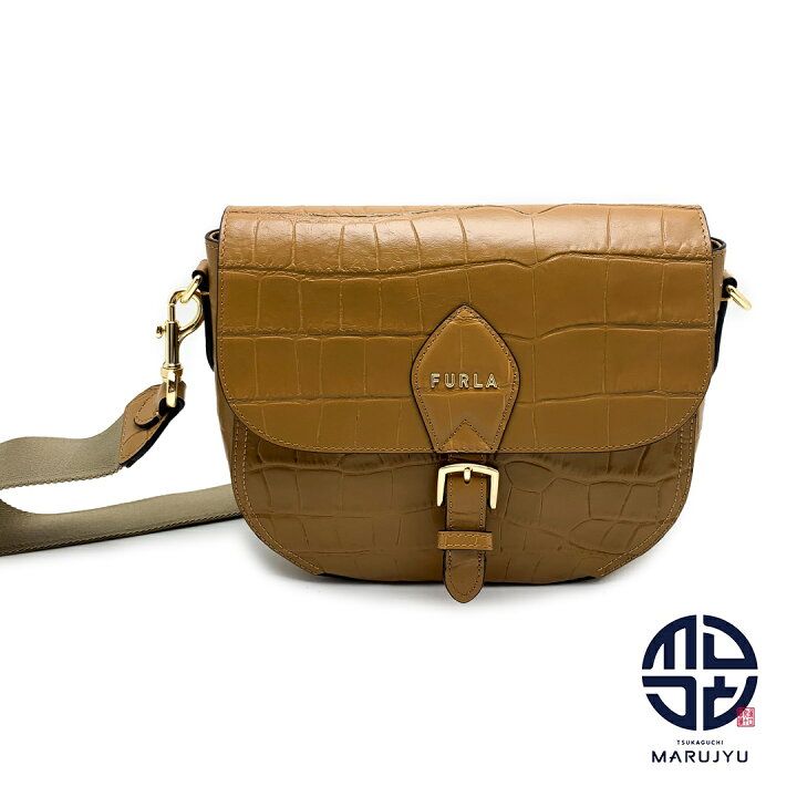 楽天市場】FURLA フルラ 茶系 ブラウン キャメル クロコ調 ショルダー  