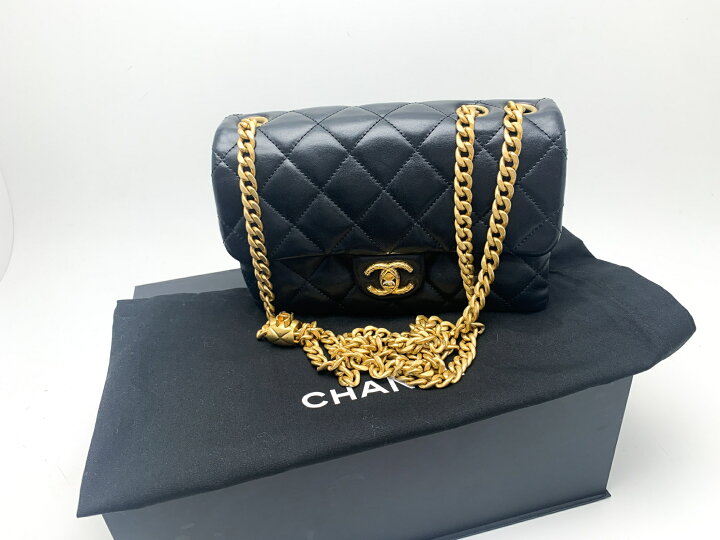 楽天市場】CHANEL シャネル 黒 ブラック ラムスキン マトラッセ  