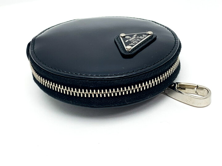 楽天市場】PRADA プラダ トライアングルロゴ ブラック 黒 丸型 コイン  
