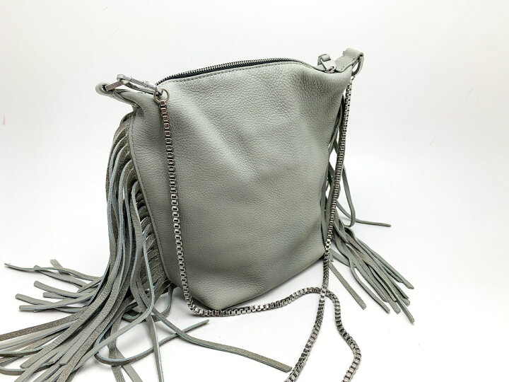 楽天市場】ALLSAINTS オールセインツ ライトグレー系 フリンジ レザー 