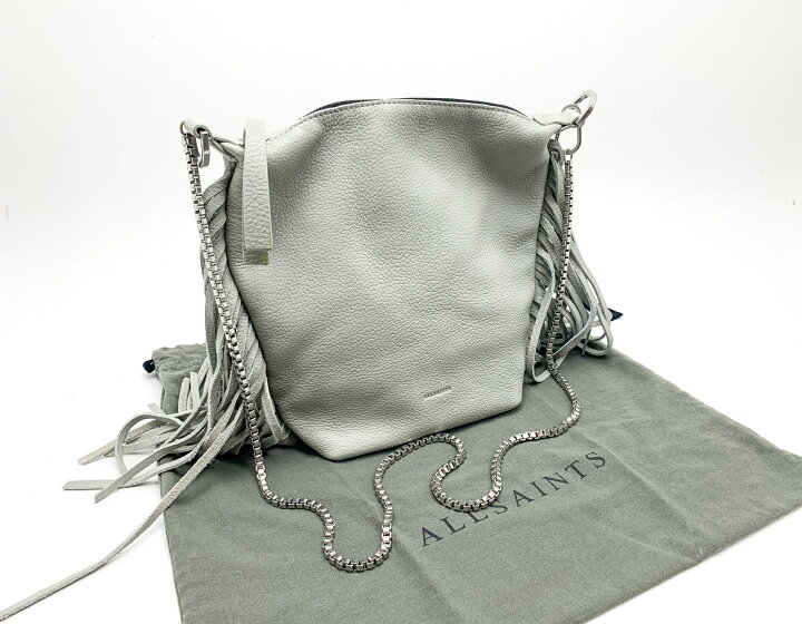 楽天市場】ALLSAINTS オールセインツ ライトグレー系 フリンジ レザー 