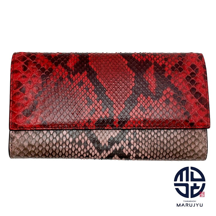 楽天市場】GUCCI グッチ 410100 赤 レッド ピンク パイソン 蛇革 長 