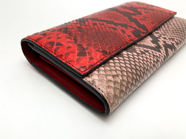 楽天市場】GUCCI グッチ 410100 赤 レッド ピンク パイソン 蛇革 長 