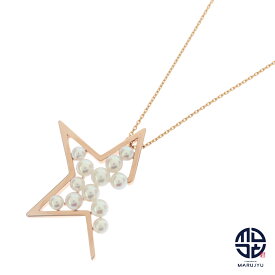 TASAKI タサキ 750SG K18 18金サクラゴールド 真珠 パール 星型 アブストラクトスター ネックレス ペンダント ジュエリー アクセサリー ブランド【中古】