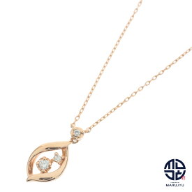 VENDOME AOYAMA ヴァンドーム青山 K10PG 10金ピンクゴールド しずくモチーフ リーフ ダイヤ3P ネックレス ジュエリー アクセサリー ブランド 華奢 スキンジュエリー【中古】