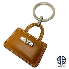 LONGCHAMP ロンシャン ブラウン 茶 ロゾ バッグモチーフ ミニバッグ型 レザー キーホルダー バッグチャーム キーチャーム 小物 ブランド シルバー金具 ※ポスト投稿でのご発送になります。 【中古】