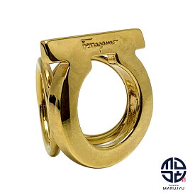 Salvatore Ferragamo サルヴァトーレフェラガモ FERRAGAMO ガンチーニ ロゴ刻印 ゴールドカラー スカーフリング スカーフ留め ファッション 小物 ブランド【中古】