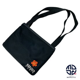 KENZO ケンゾー BOKE FLOWER ボケフラワー ナイロン ブラック 黒 サコッシュ スモールクロスボディバッグ ミニバッグ 斜め掛け ポシェット 刺繍 ワッペン カバン 鞄 【中古】