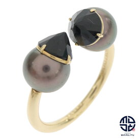 TASAKI タサキ 田崎 K18YG 18金イエローゴールド タヒチパール8.00mm ブラックスピネル リファインド リベリオン シグネチャー リング 指輪【中古】
